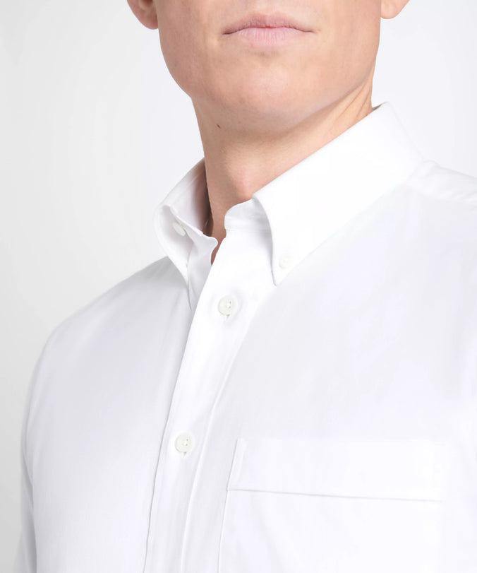 White Tailored Fit Business Casual Button Down Weekend Oxford Shirt