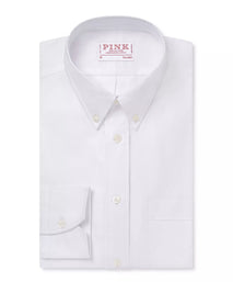 White Tailored Fit Business Casual Button Down Weekend Oxford Shirt