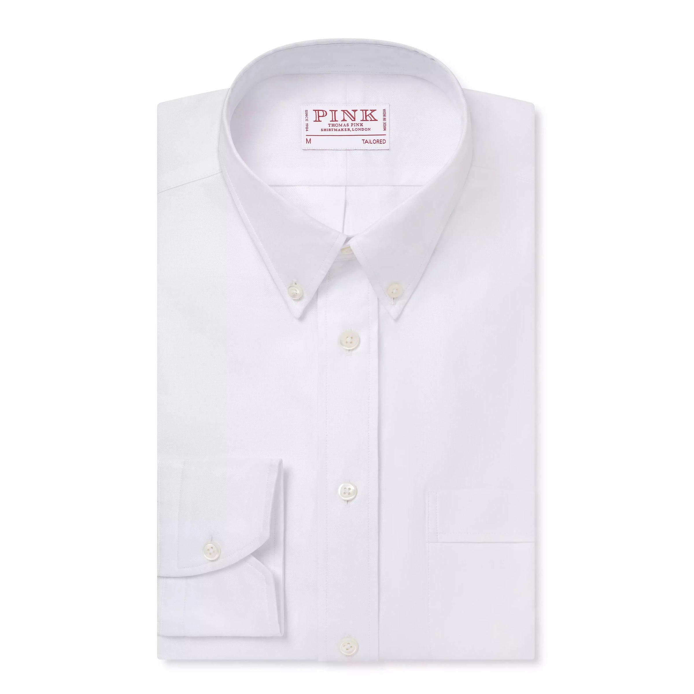 White Tailored Fit Business Casual Button Down Weekend Oxford Shirt