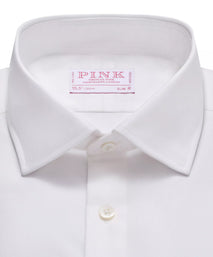 White Slim Fit French Cuff Royal Oxford Dress Shirt