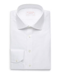 White Slim Fit Royal Oxford Dress Shirt