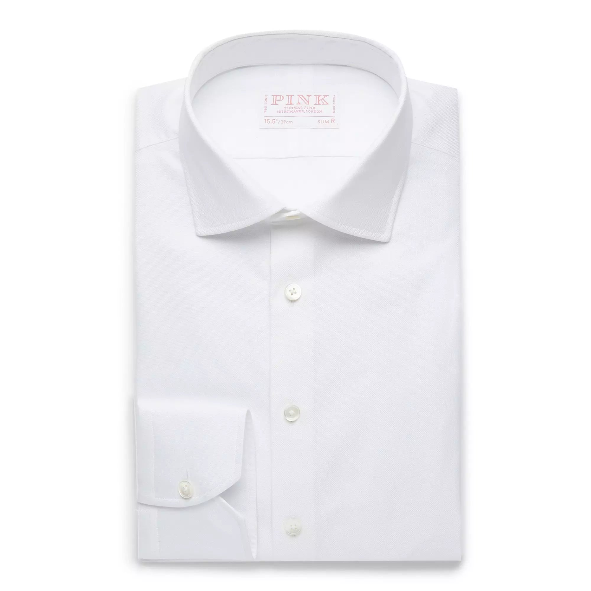 White Slim Fit Royal Oxford Dress Shirt