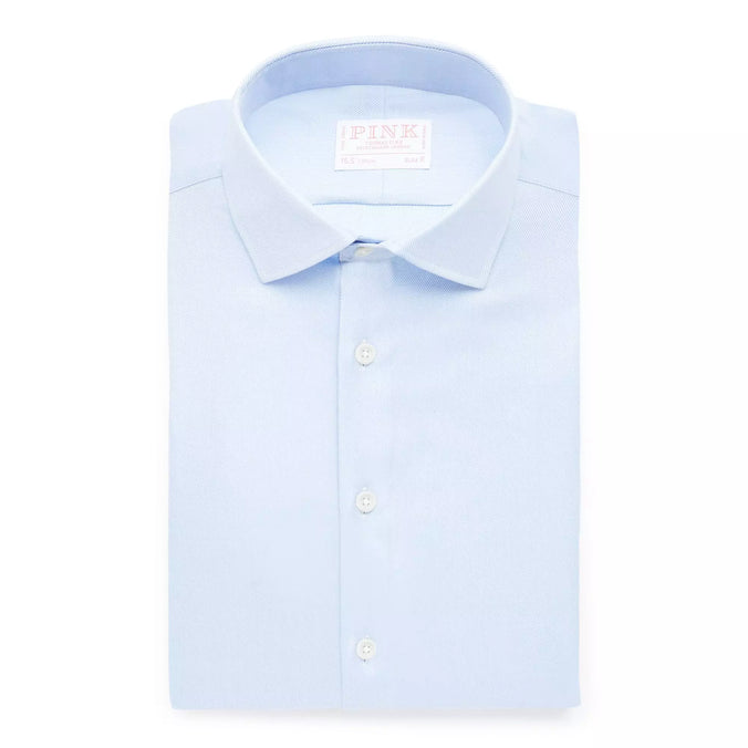 Pale Blue Slim Fit Royal Twill Dress Shirt