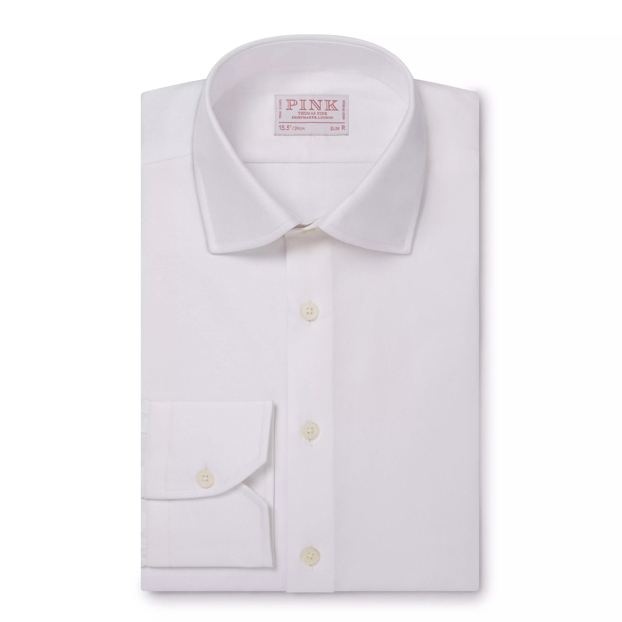 White Slim Fit Royal Twill Dress Shirt