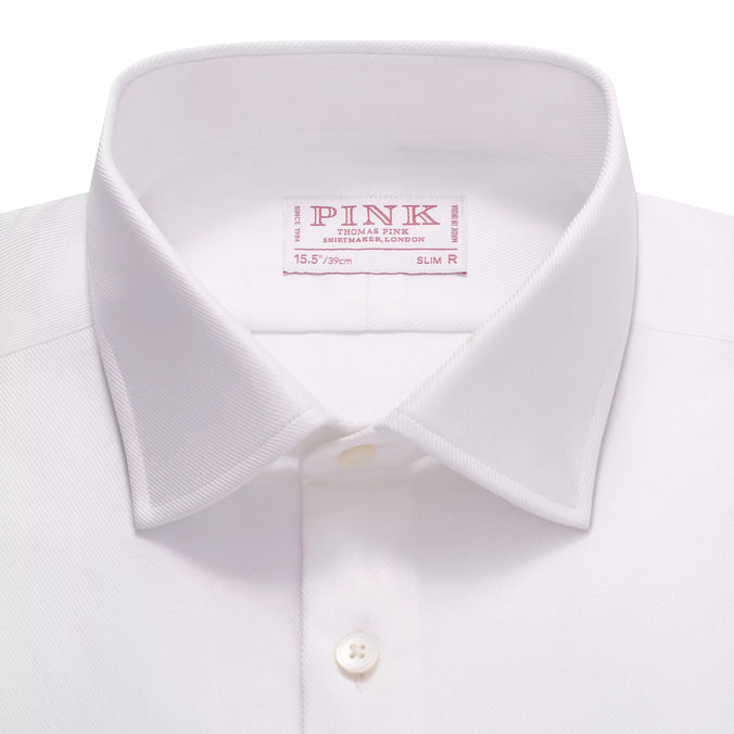 White Slim Fit Royal Twill Dress Shirt