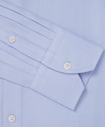 Pale Blue Slim Fit Twill Herringbone Dress Shirt