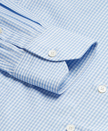 Pale Blue & White Slim Fit Core Poplin Gingham Dress Shirt