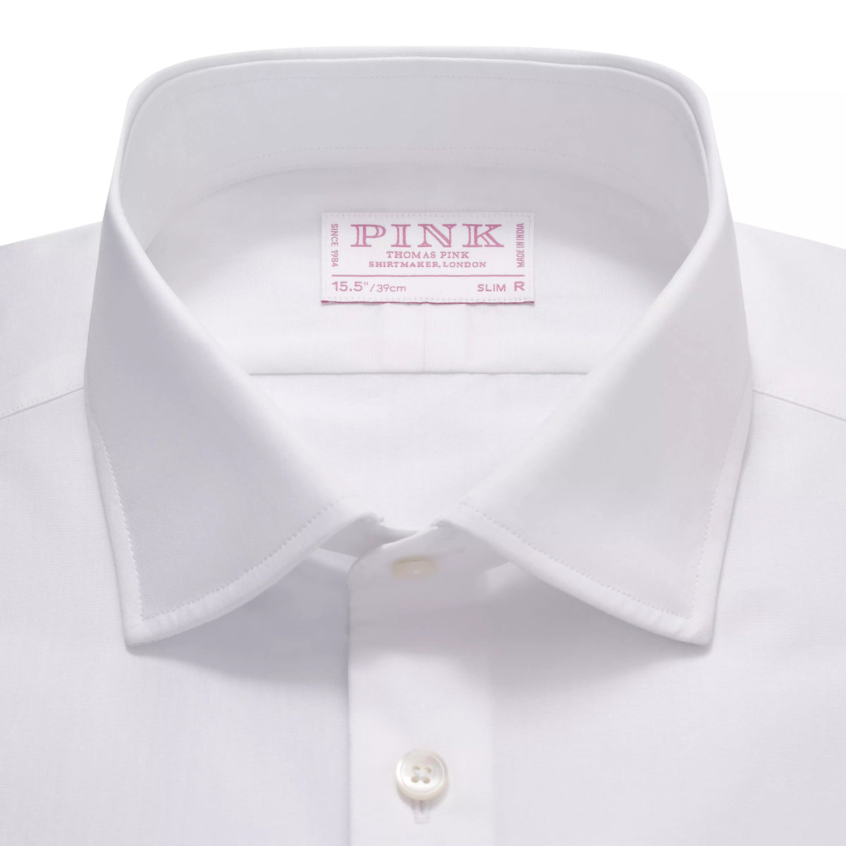 White Slim Fit French Cuff Poplin Dress Shirt