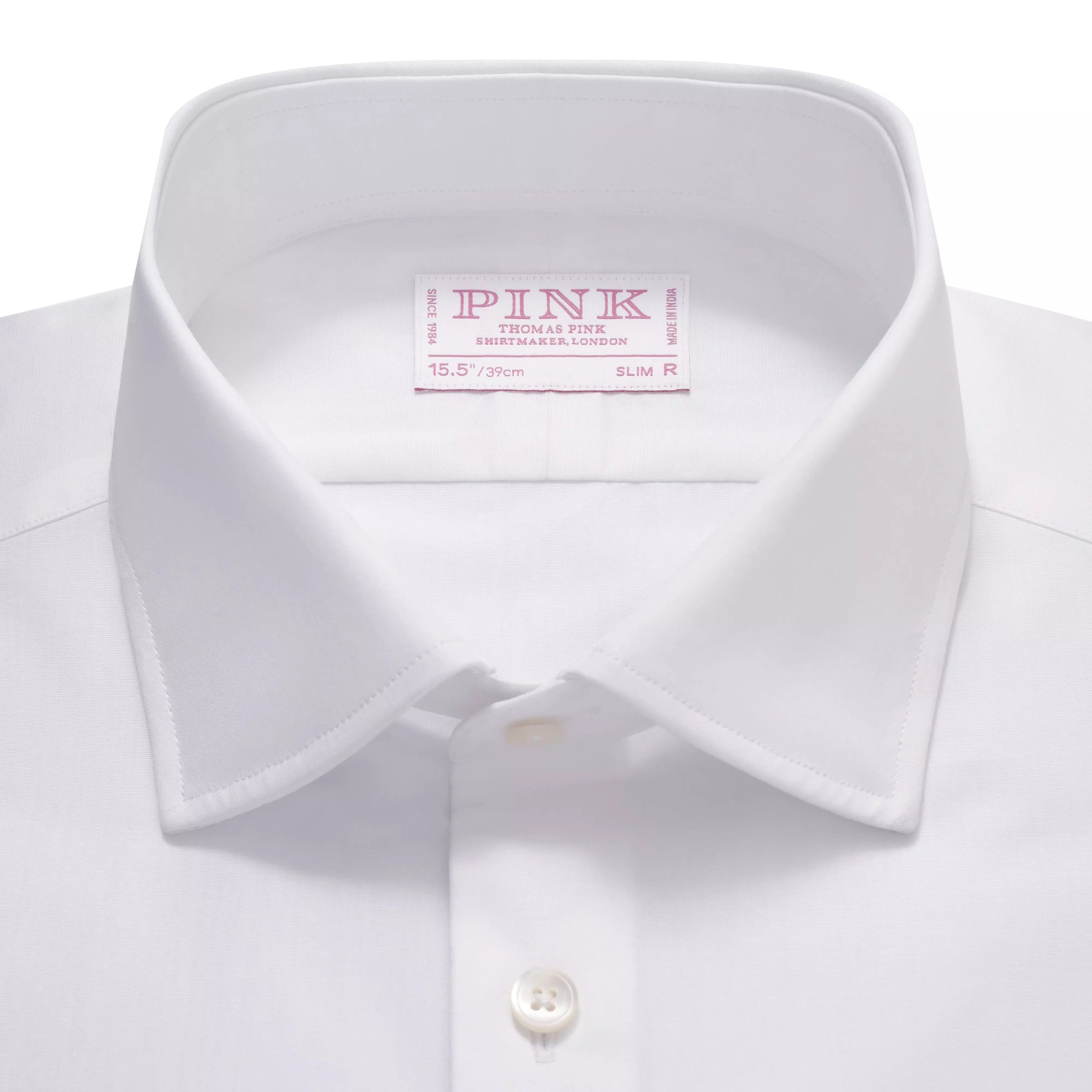 White Slim Fit French Cuff Poplin Dress Shirt