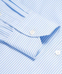 Pale Blue & White Slim Fit Core Poplin Bengal Stripe Dress Shirt