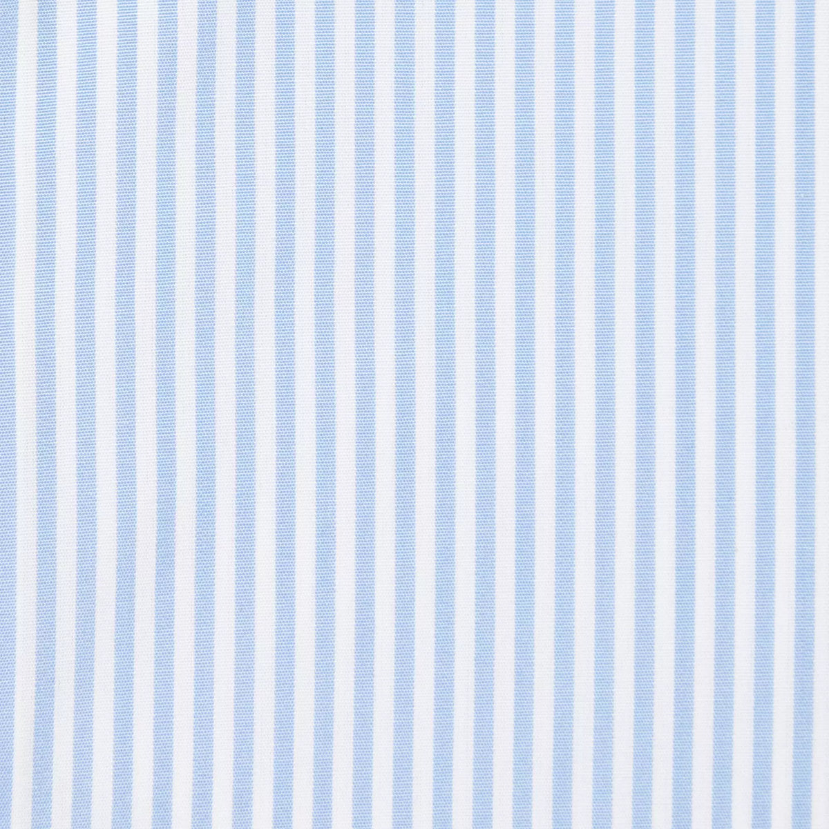 Pale Blue & White Slim Fit Core Poplin Bengal Stripe Dress Shirt