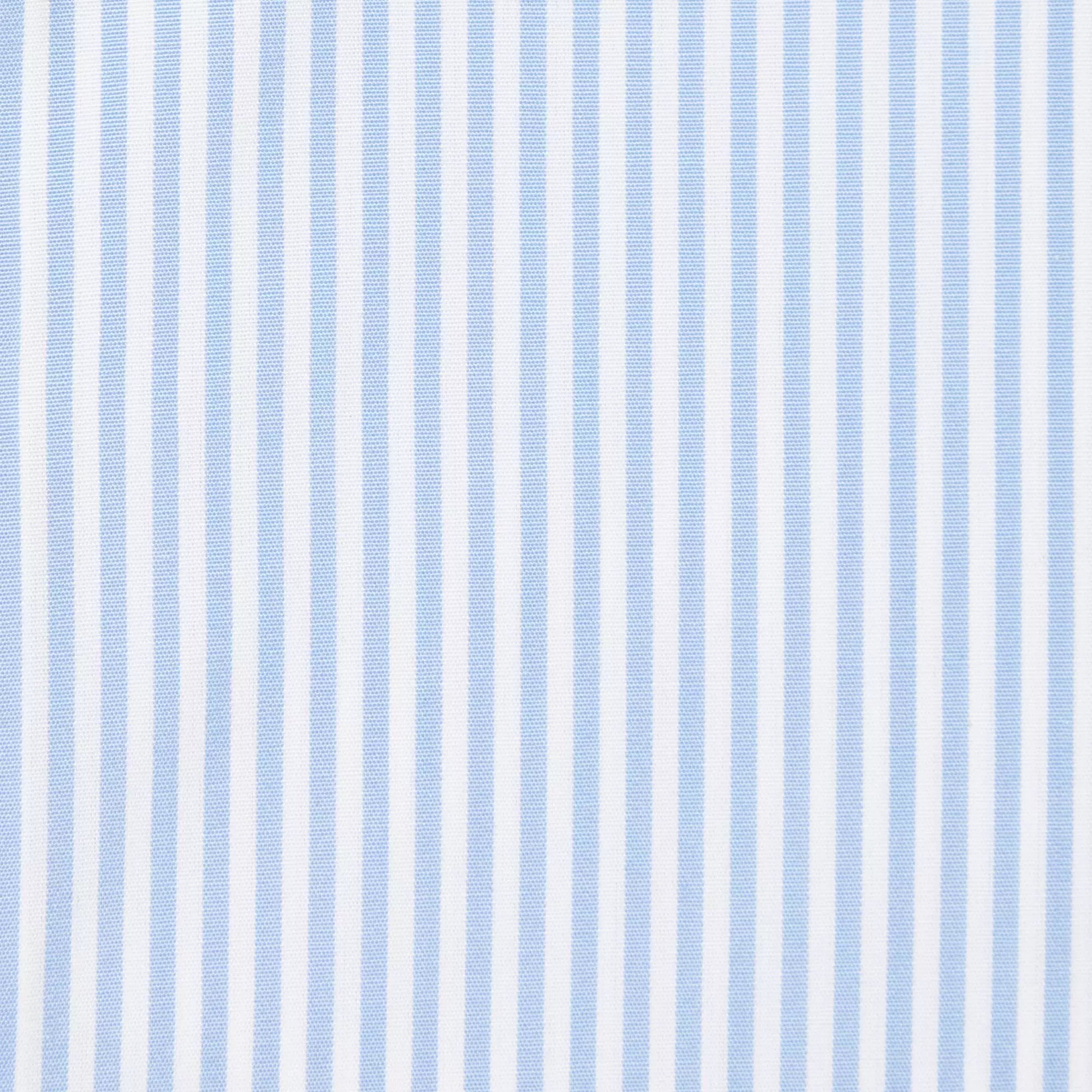 Pale Blue & White Slim Fit Core Poplin Bengal Stripe Dress Shirt