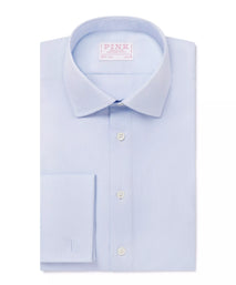 Pale Blue Slim Fit French Cuff Royal Oxford Dress Shirt