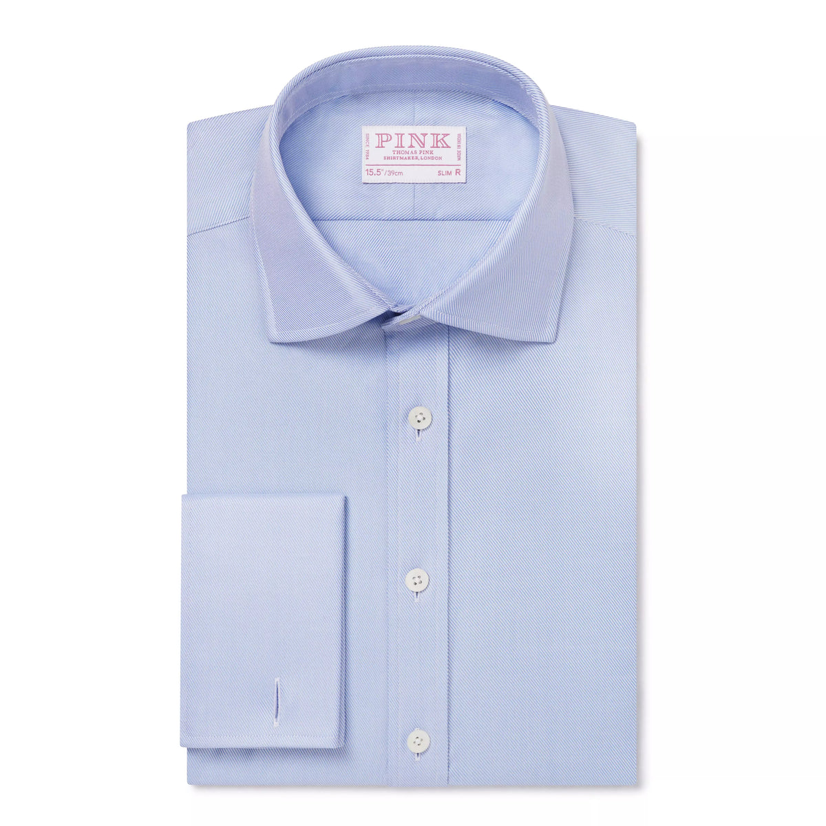 Pale Blue Slim Fit French Cuff Royal Twill Dress Shirt