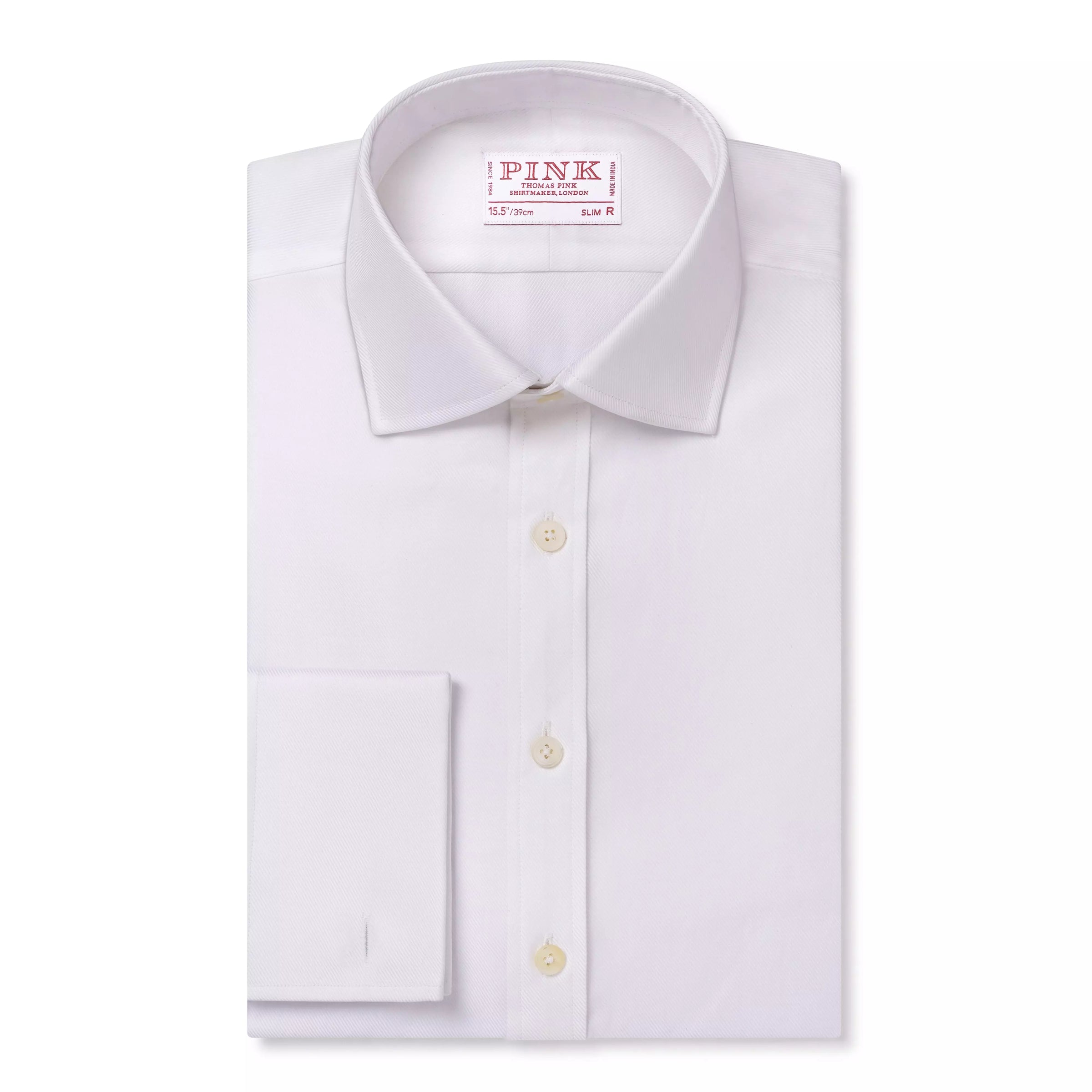 White Slim Fit French Cuff Royal Twill Dress Shirt