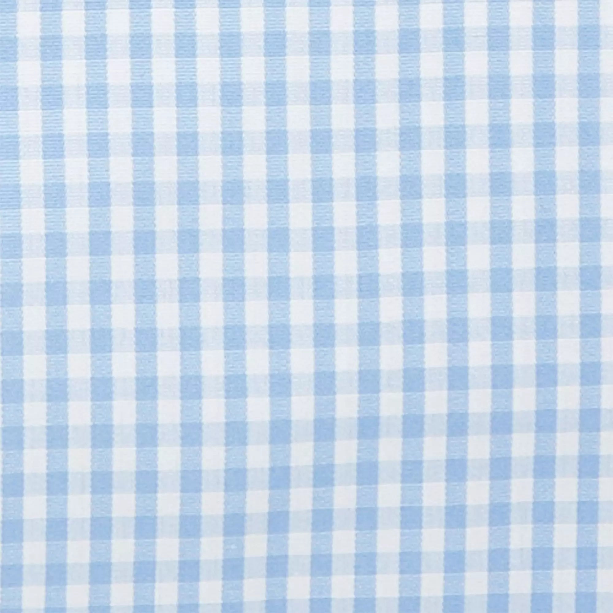 Pale Blue & White Slim Fit French Cuff Core Poplin Gingham Dress Shirt