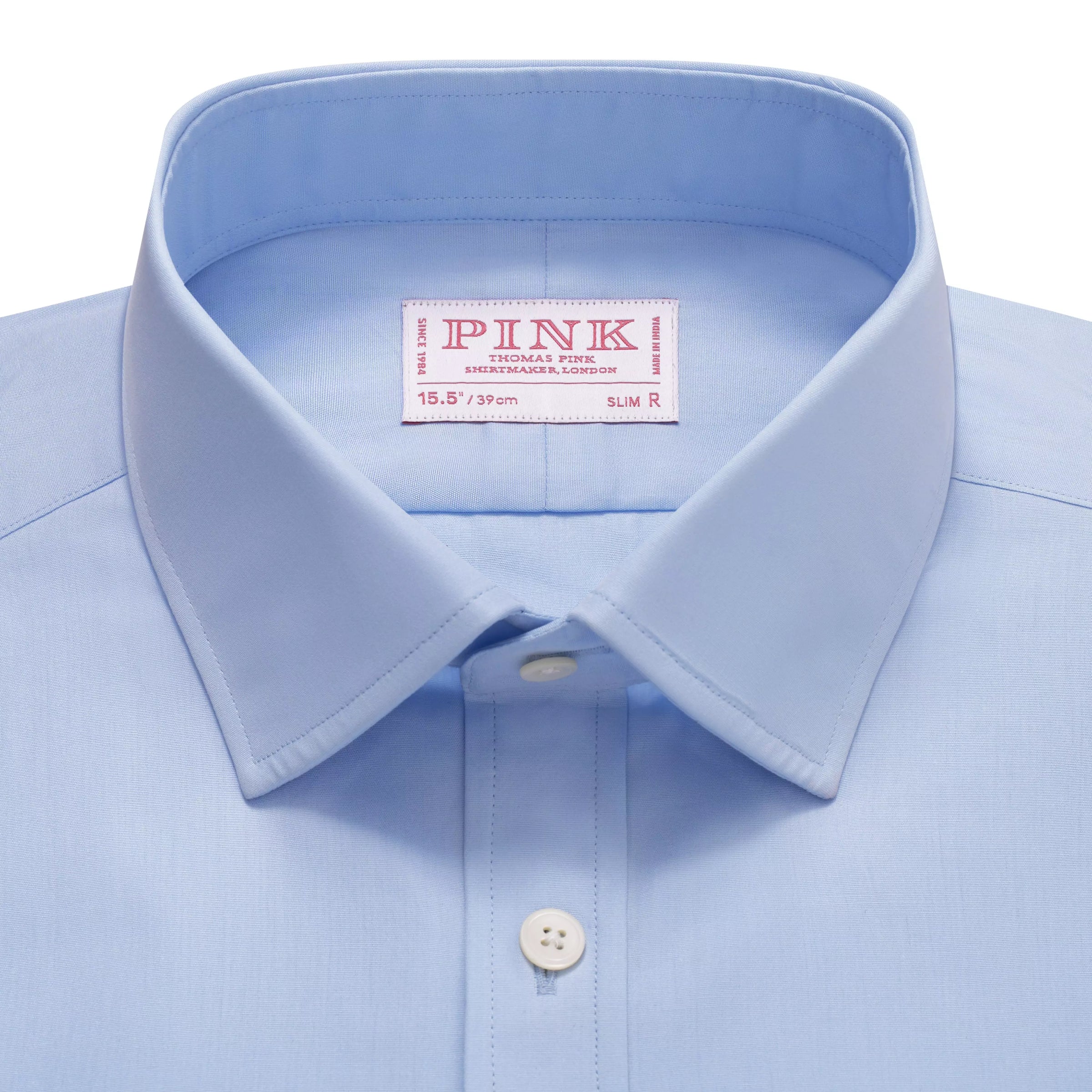 Pale Blue Slim Fit French Cuff Poplin Dress Shirt