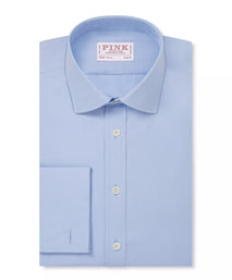 Pale Blue Slim Fit French Cuff Poplin Dress Shirt
