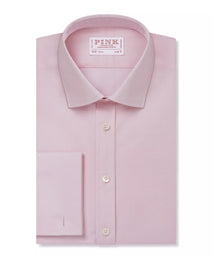 Pale Pink Slim Fit French Cuff Poplin Dress Shirt