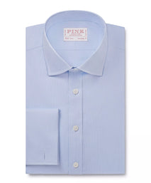 Pale Blue Tailored Fit French Cuff Royal Oxford Dress Shirt