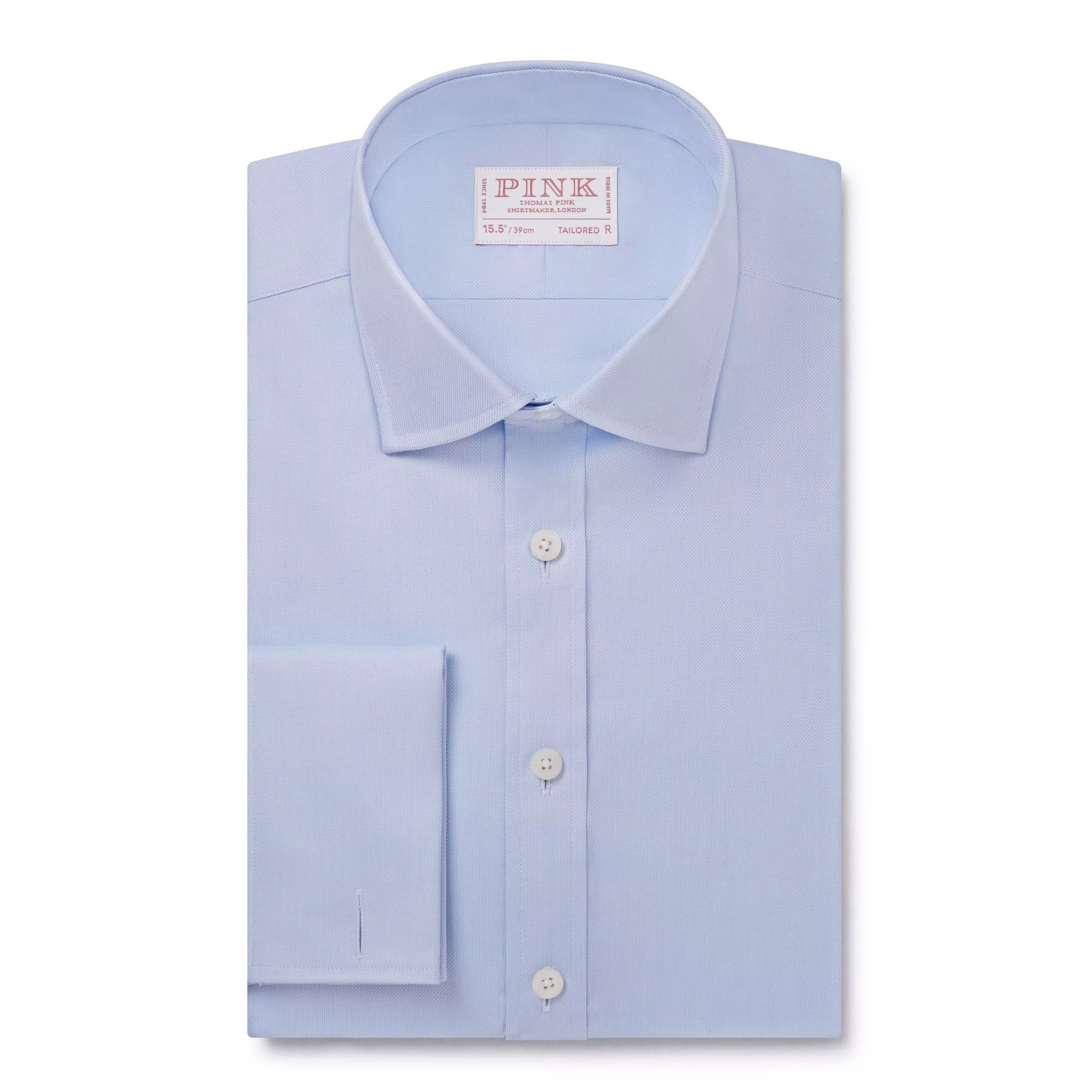 Pale Blue Tailored Fit French Cuff Royal Oxford Dress Shirt