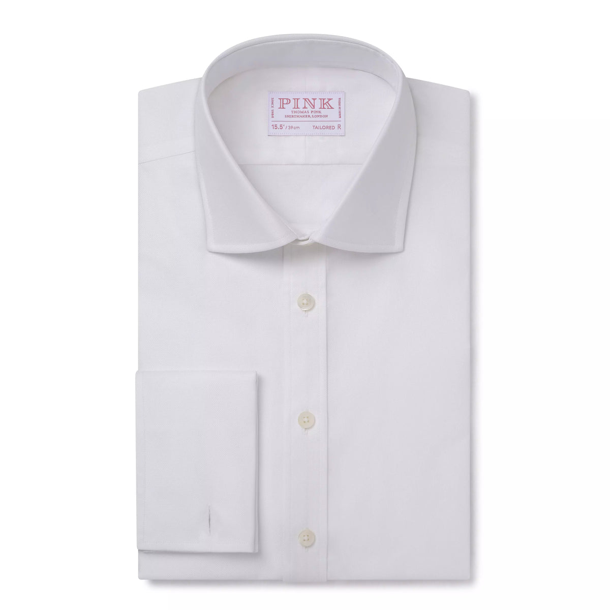 White Tailored Fit French Cuff Royal Oxford Dress Shirt – Thomas Pink