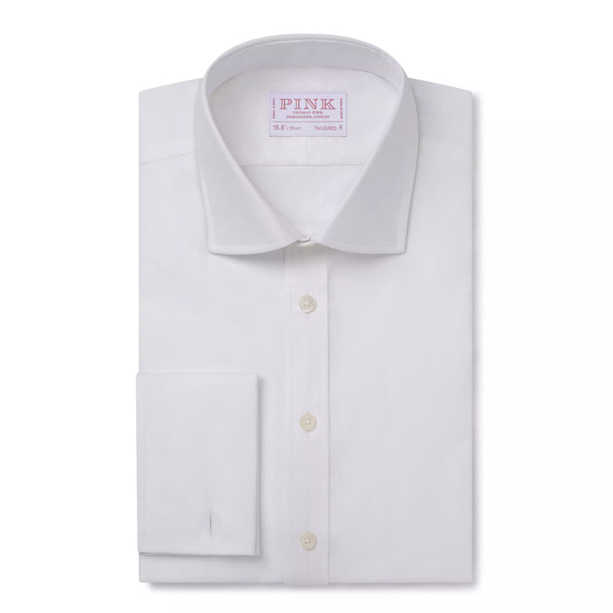 White Tailored Fit French Cuff Royal Oxford Dress Shirt