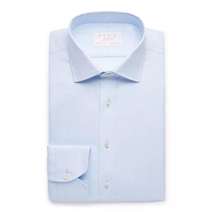 Pale Blue Tailored Fit Royal Oxford Dress Shirt