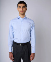 Pale Blue Tailored Fit Royal Oxford Dress Shirt