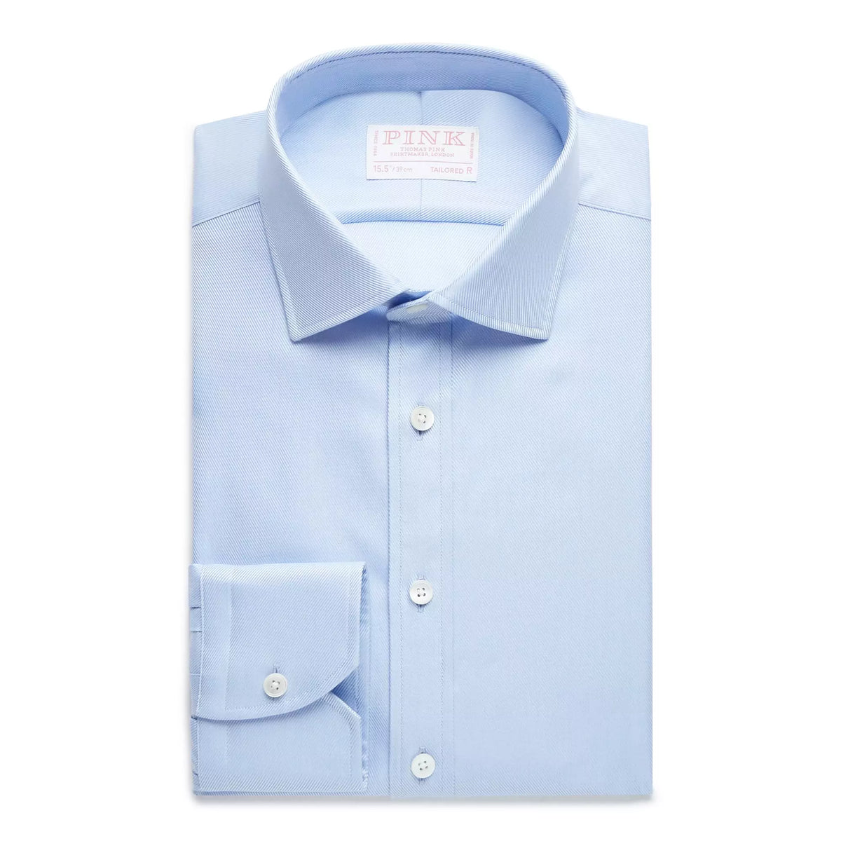 Pale Blue Tailored Fit Royal Twill Dress Shirt