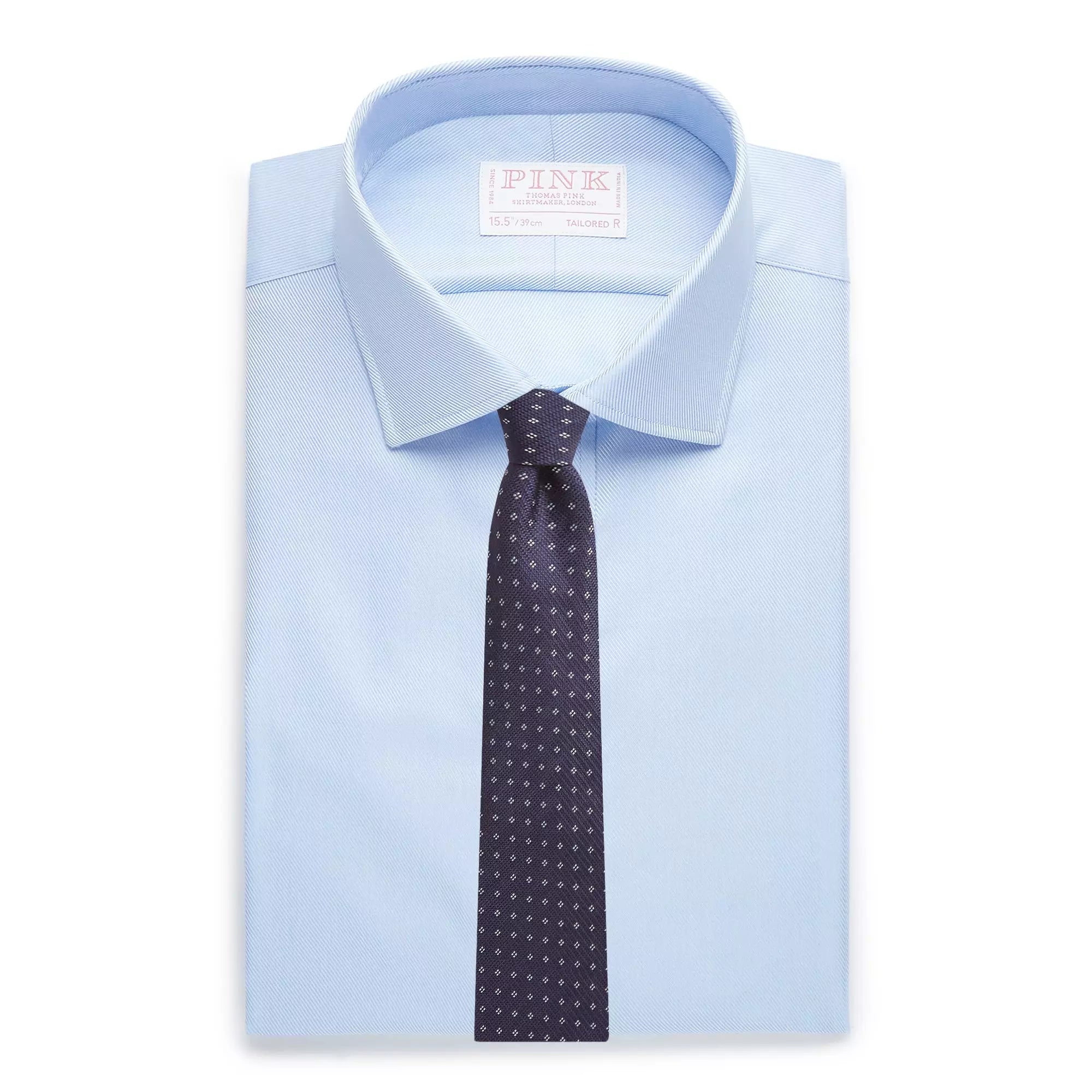 Pale Blue Tailored Fit Royal Twill Dress Shirt