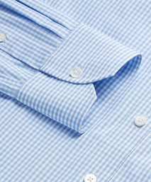 Pale Blue & White Tailored Fit Core Poplin Gingham Dress Shirt