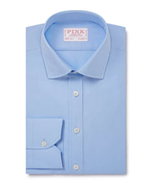 Pale Blue Tailored Fit French Cuff Ramses Poplin Dress Shirt