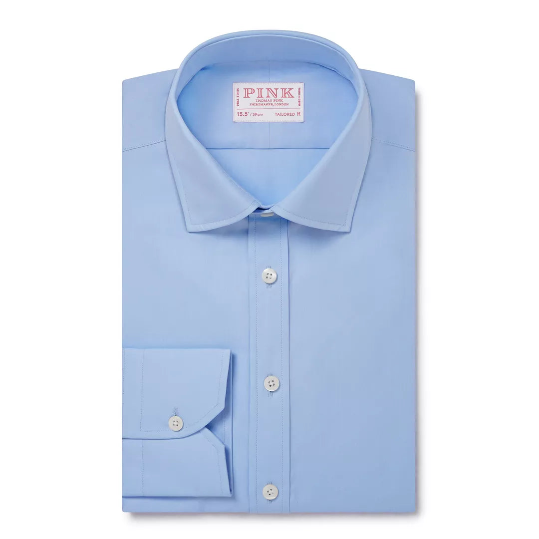 Pale Blue Tailored Fit French Cuff Ramses Poplin Dress Shirt