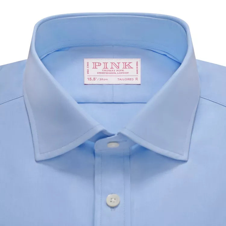 Pale Blue Tailored Fit French Cuff Ramses Poplin Dress Shirt