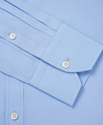 Pale Blue Tailored Fit French Cuff Ramses Poplin Dress Shirt