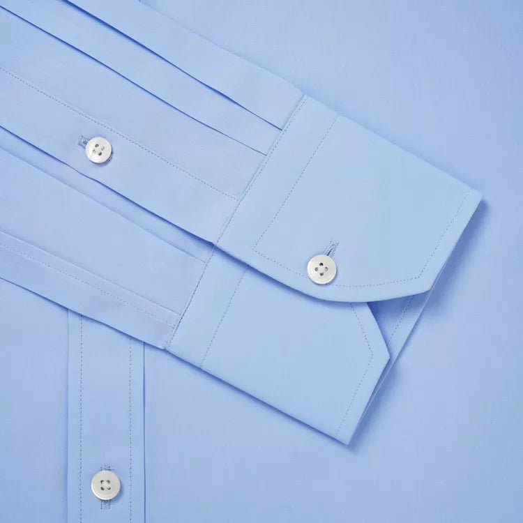 Pale Blue Tailored Fit French Cuff Ramses Poplin Dress Shirt