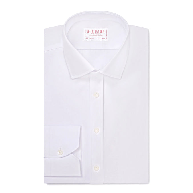 White Classic Fit French Cuff Ramses Poplin Dress Shirt