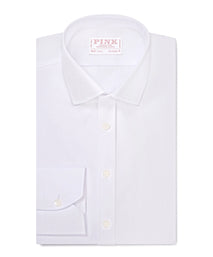 White Tailored Fit Poplin Dress Shirt