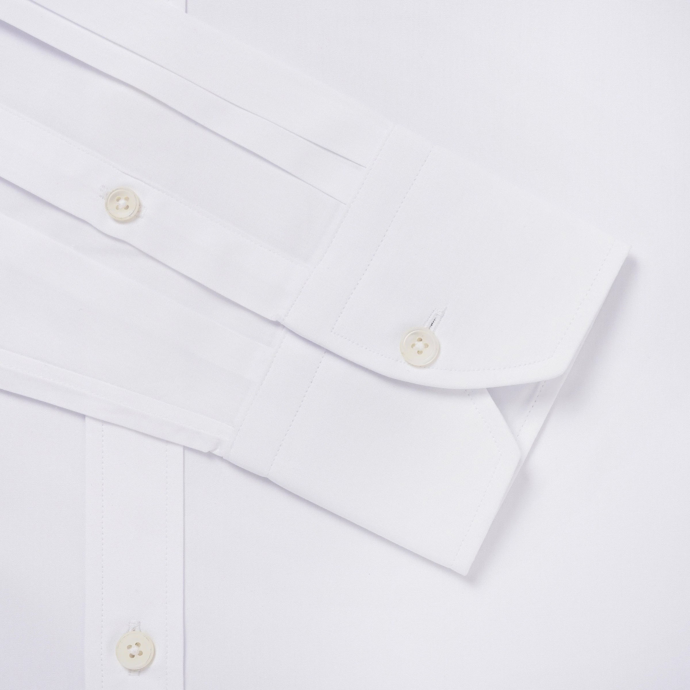 White Tailored Fit Poplin Dress Shirt