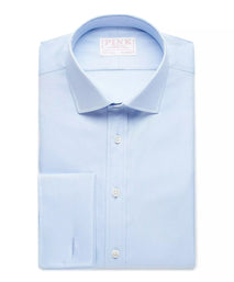 Pale Blue Tailored Fit French Cuff Royal Twill Dress Shirt