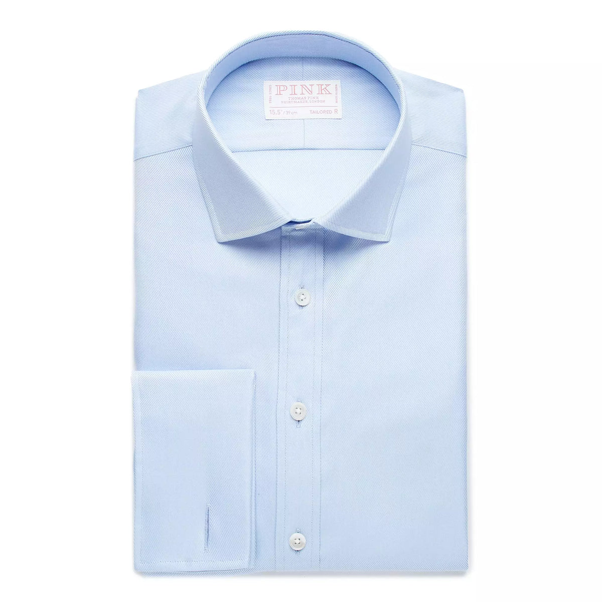 Pale Blue Tailored Fit French Cuff Royal Twill Dress Shirt