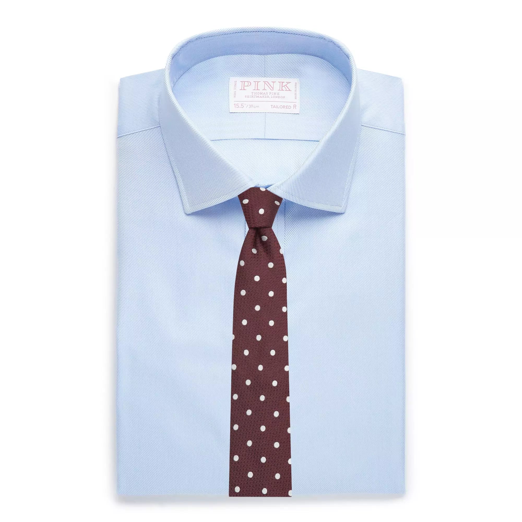 Pale Blue Tailored Fit French Cuff Royal Twill Dress Shirt