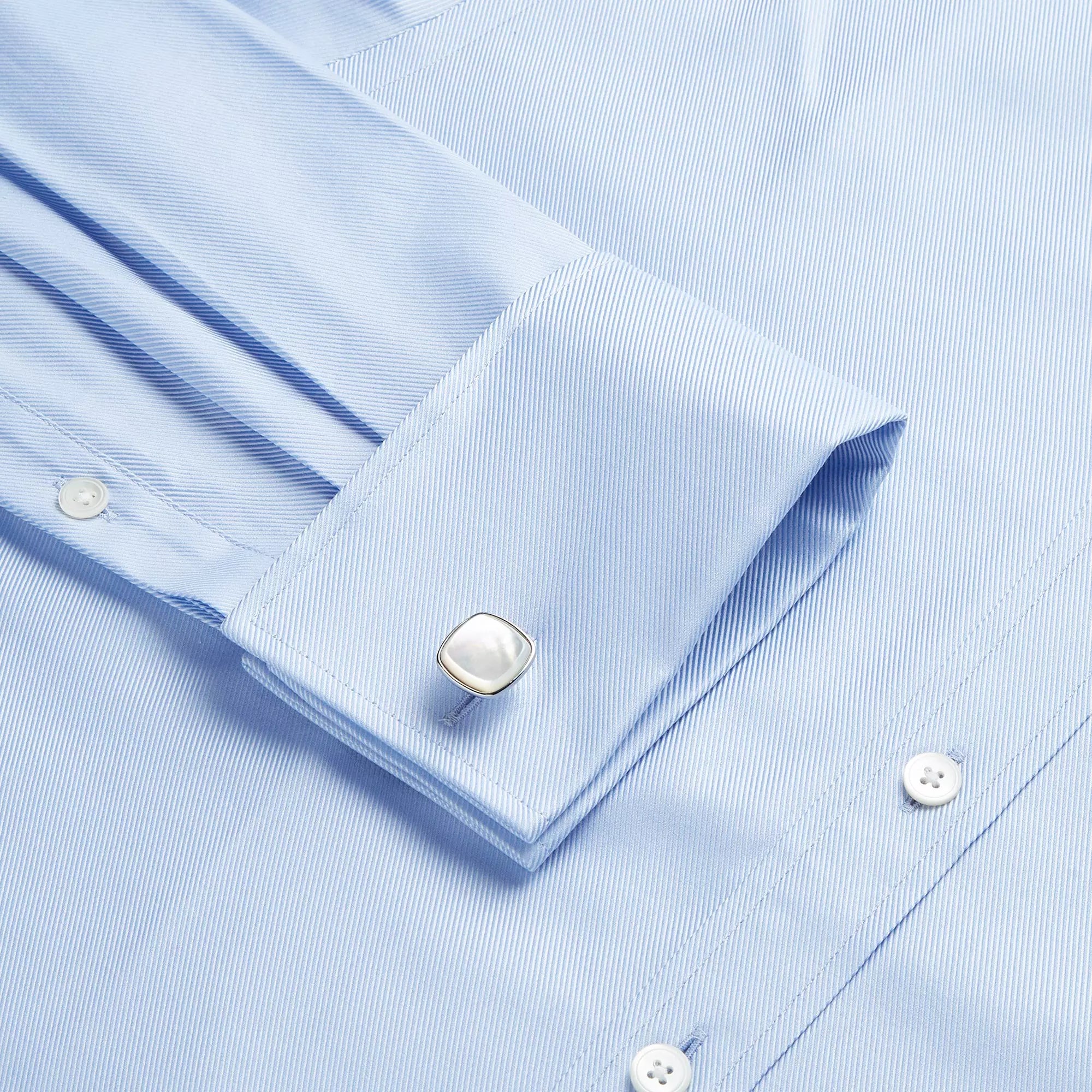 Pale Blue Tailored Fit French Cuff Royal Twill Dress Shirt