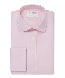 Pale Pink Tailored Fit French Cuff Royal Twill Dress Shirt