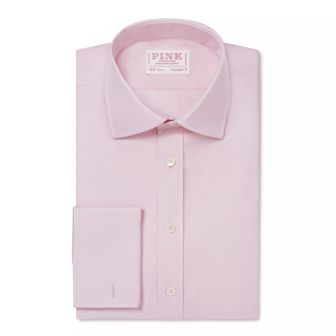 Pale Pink Tailored Fit French Cuff Royal Twill Dress Shirt