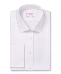 White Tailored Fit French Cuff Royal Twill Dress Shirt