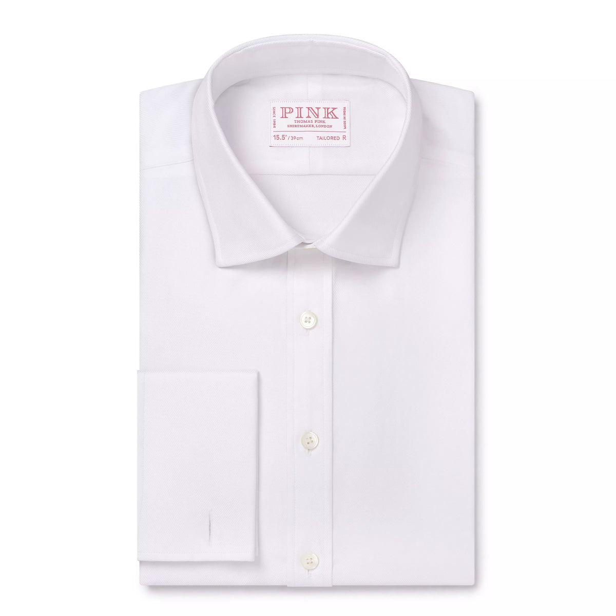 White Tailored Fit French Cuff Royal Twill Dress Shirt