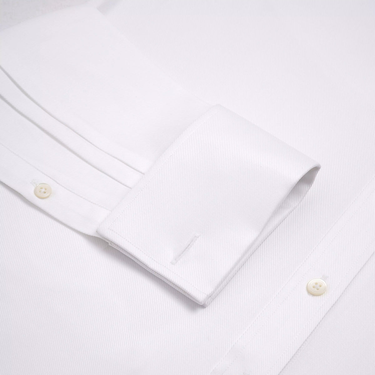 White Tailored Fit French Cuff Royal Twill Dress Shirt