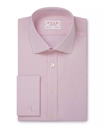 Pale Pink Tailored Fit French Cuff Ramses Poplin Formal Shirt